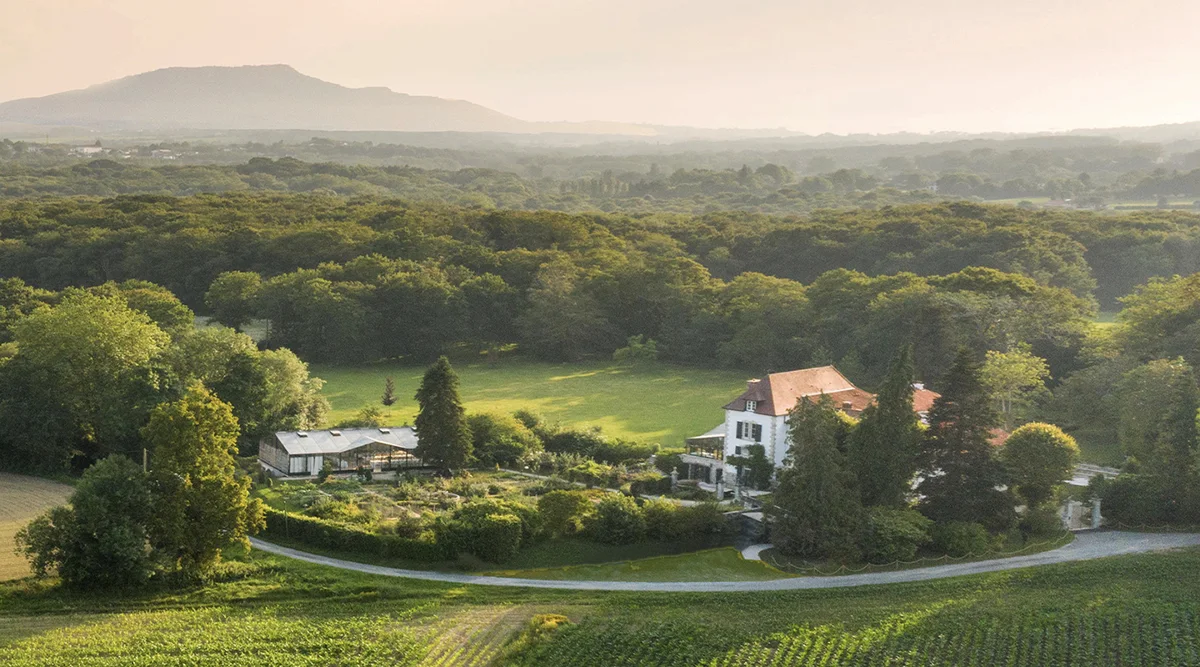 View of Domaine de Gaztelur in the Basque countryside
