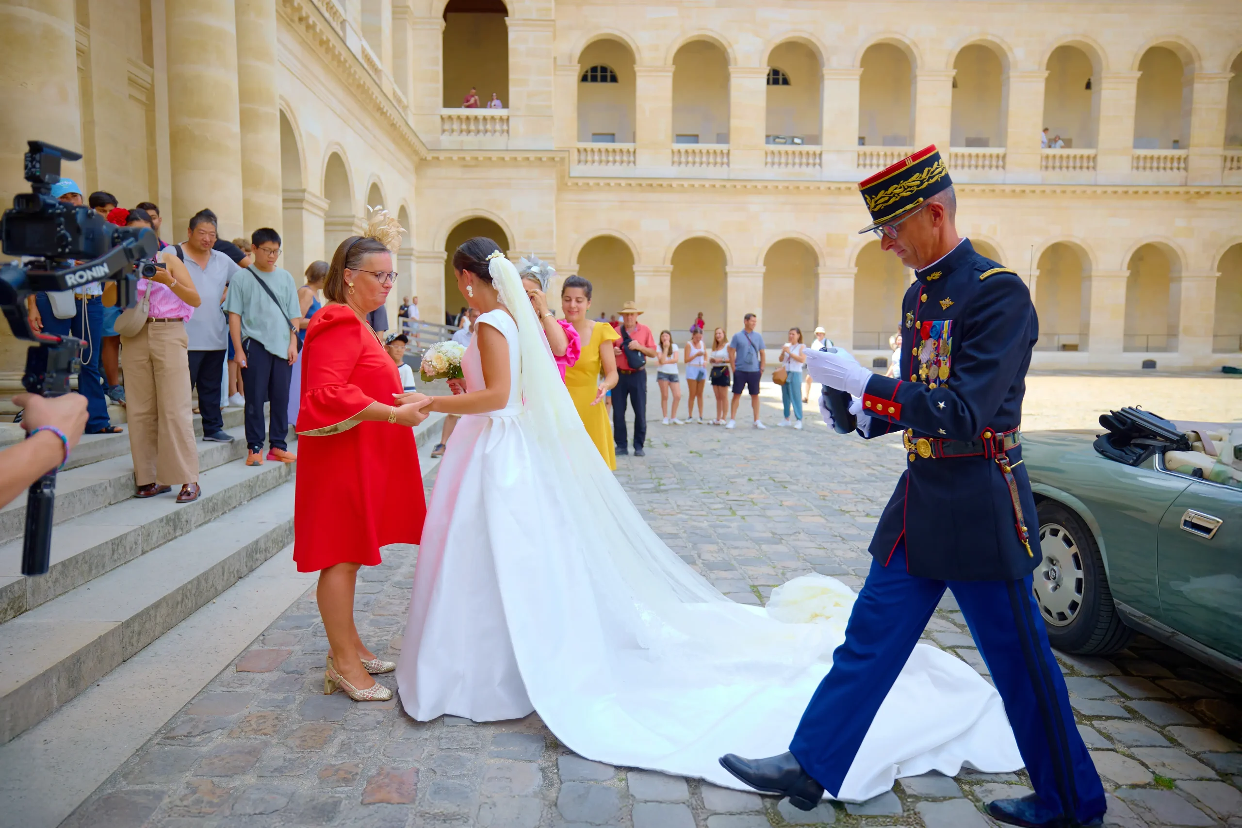 Military wedding ceremony at Les Invalides, Paris