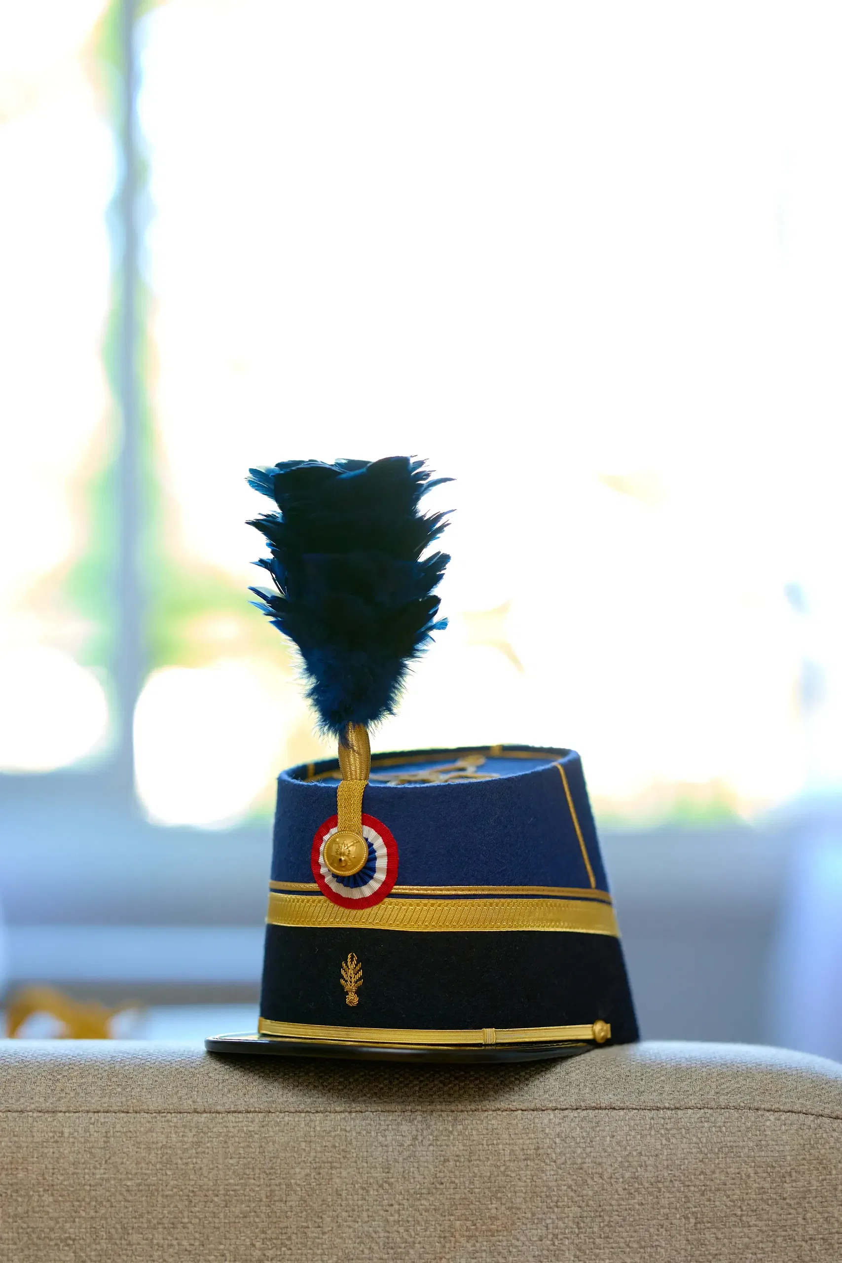 The groom in military dress before the ceremony