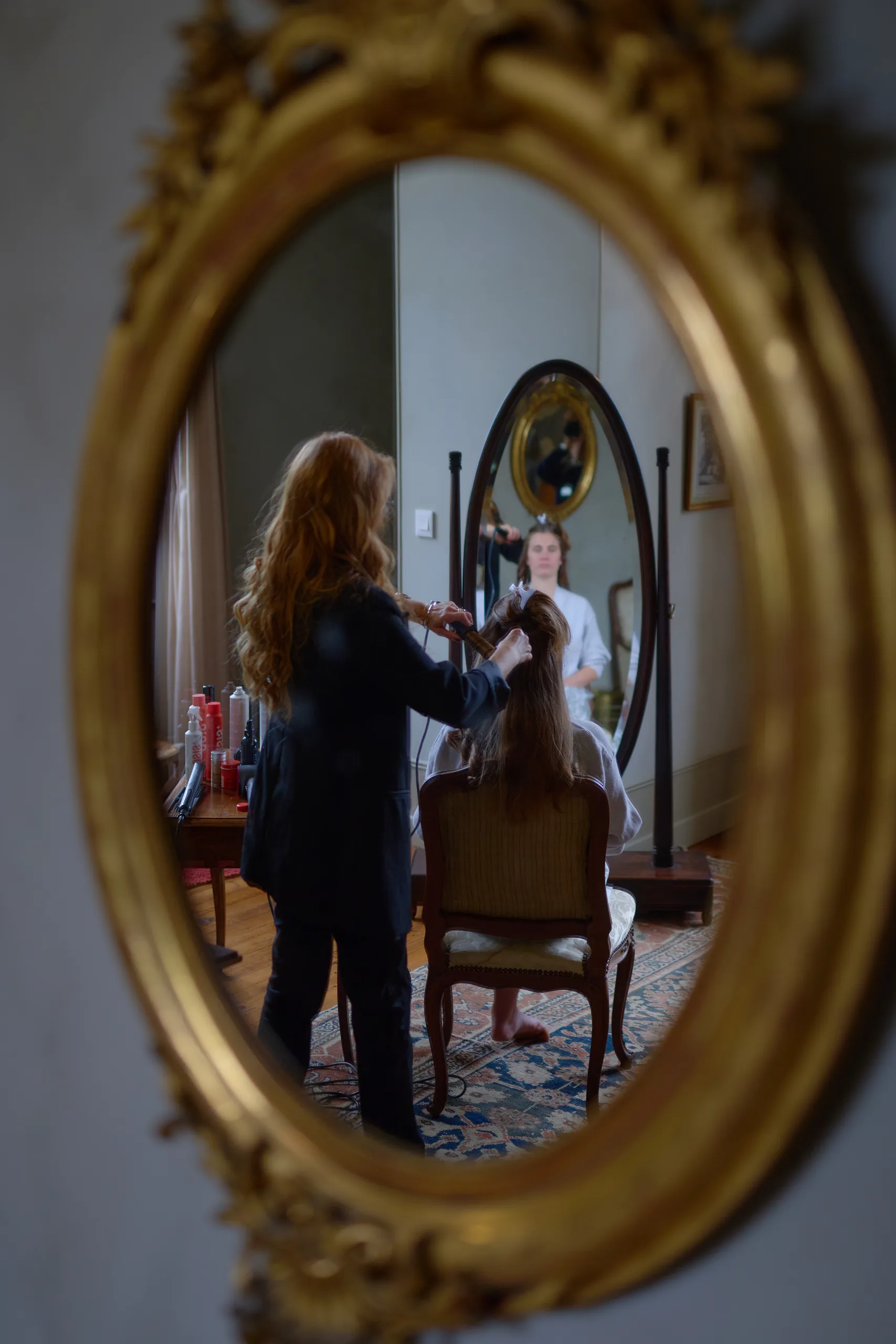 Wedding preparations at Château de la Blérétie