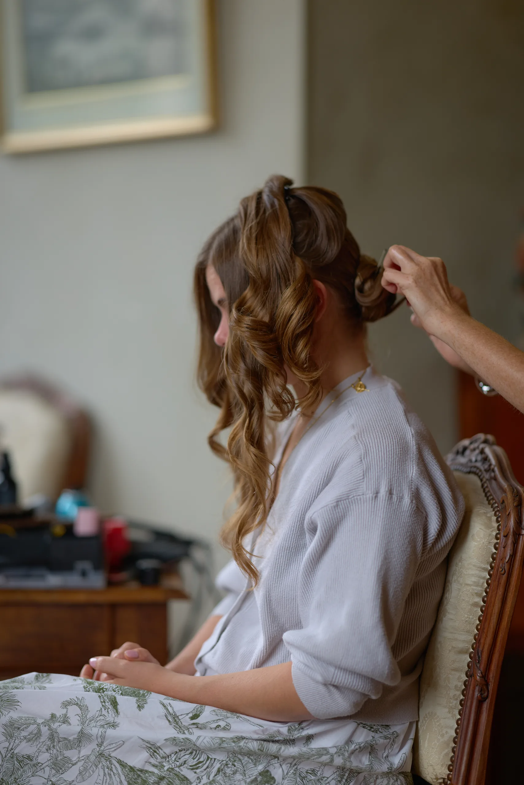 Wedding preparations at Château de la Blérétie