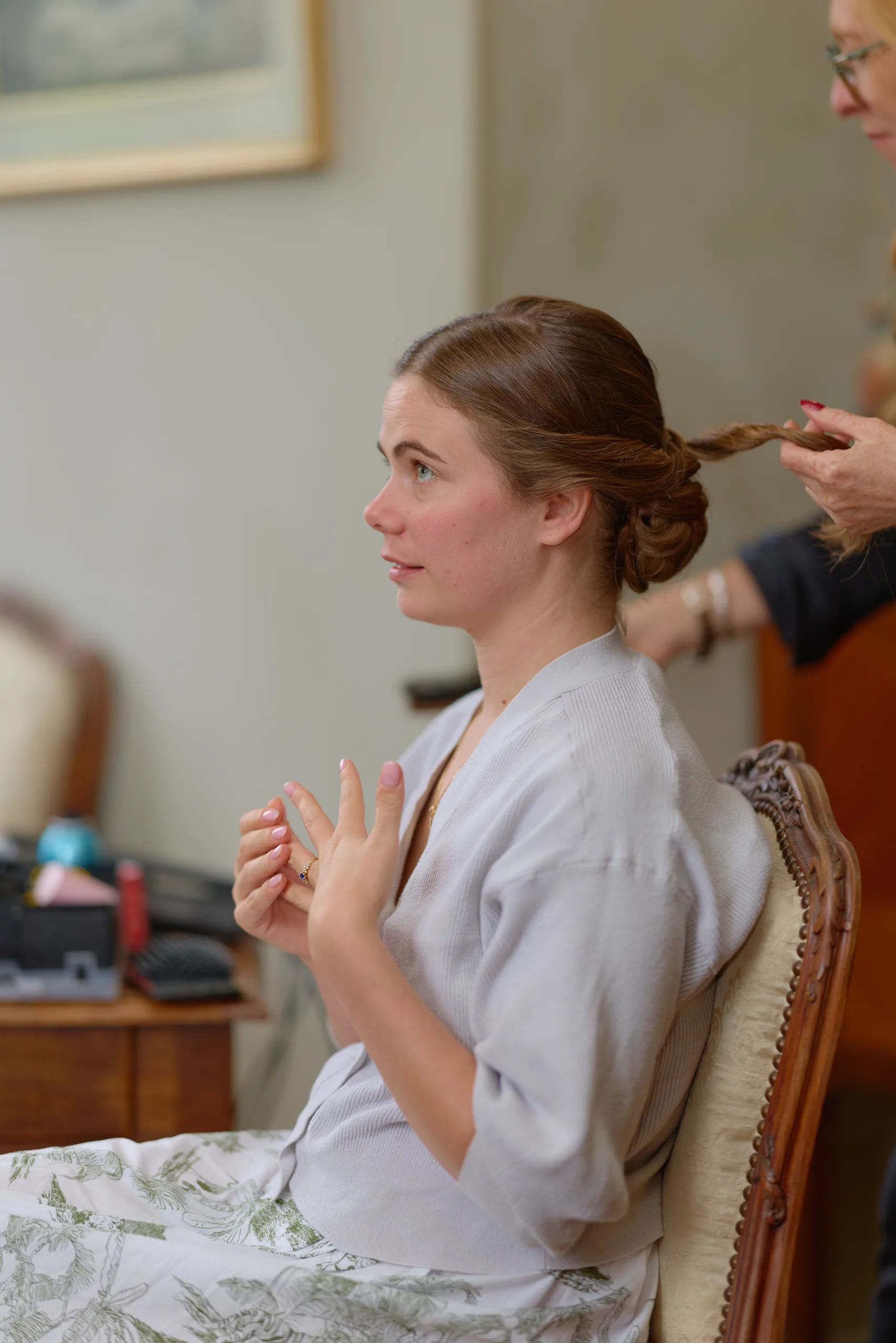 Wedding preparations at Château de la Blérétie