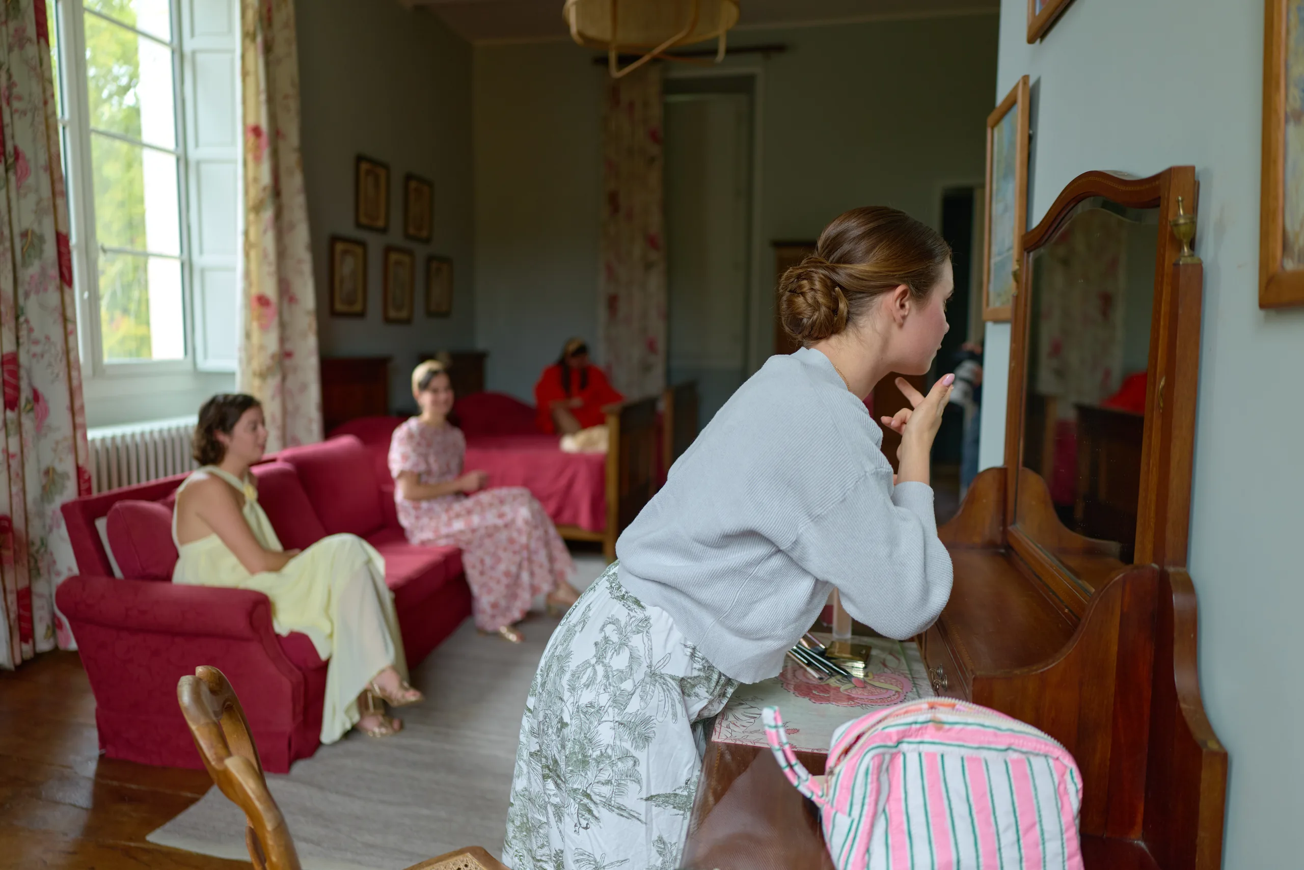 Wedding preparations at Château de la Blérétie