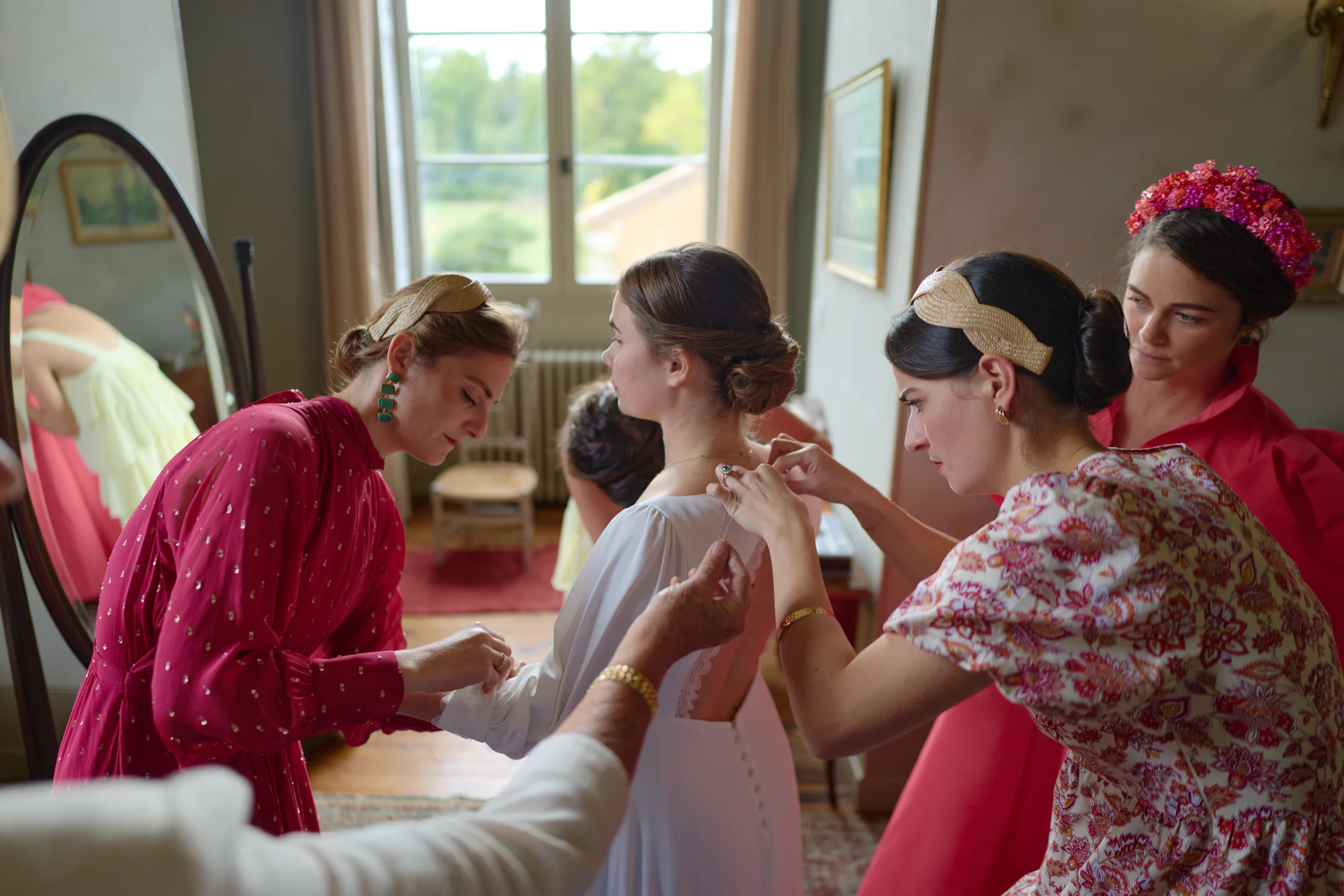 Wedding preparations at Château de la Blérétie