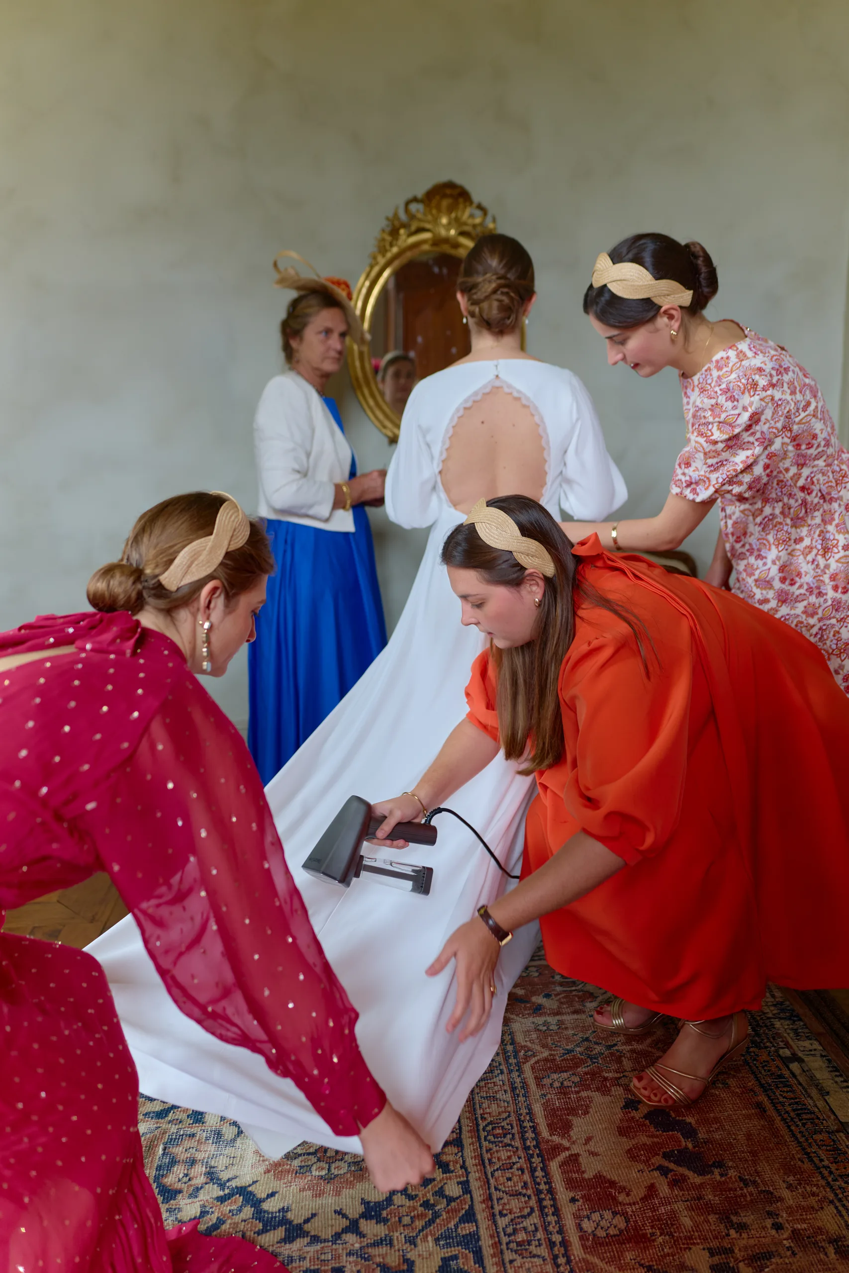 Wedding preparations at Château de la Blérétie
