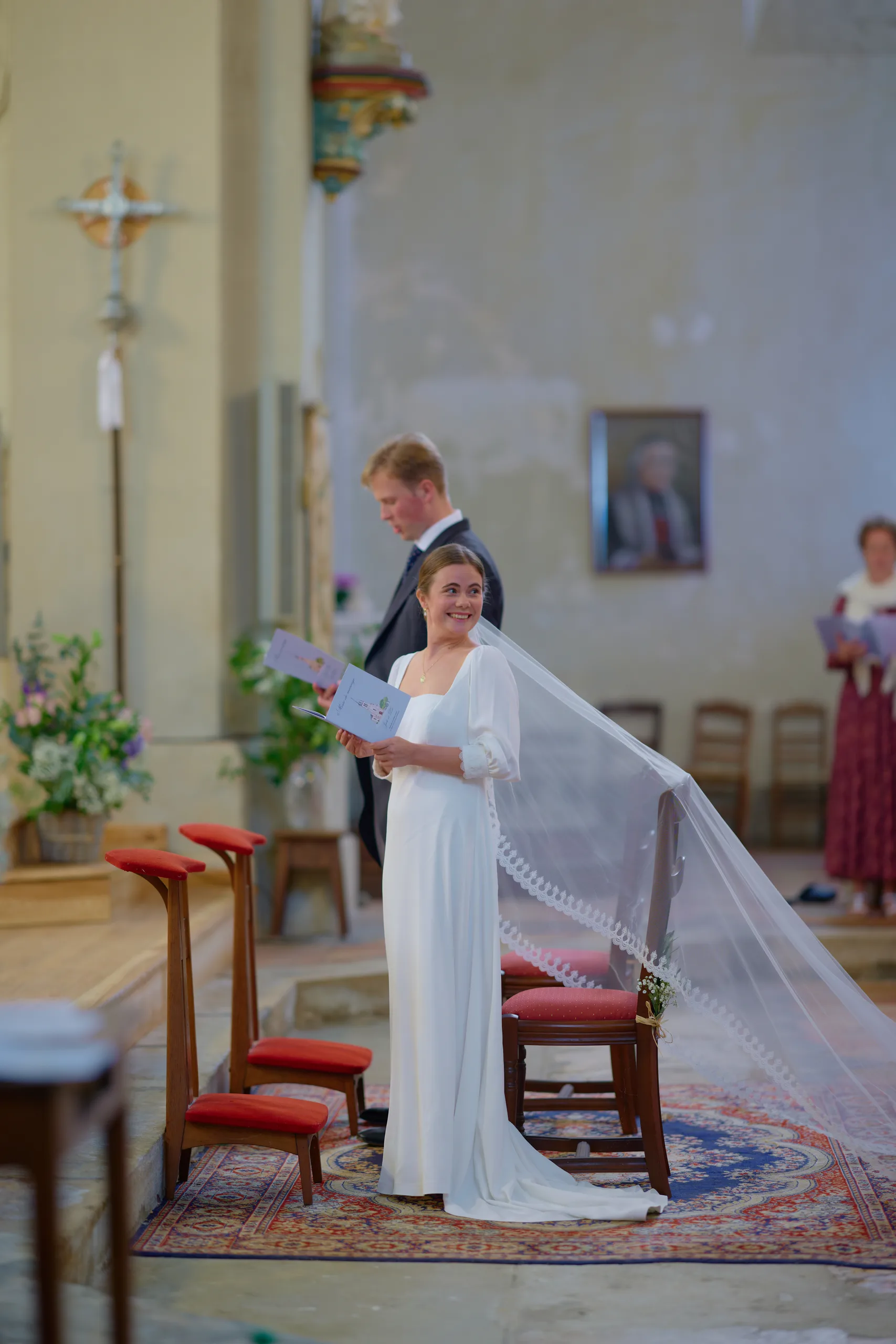 Jade and Luc’s ceremony at Saint-Georges church in Mussidan