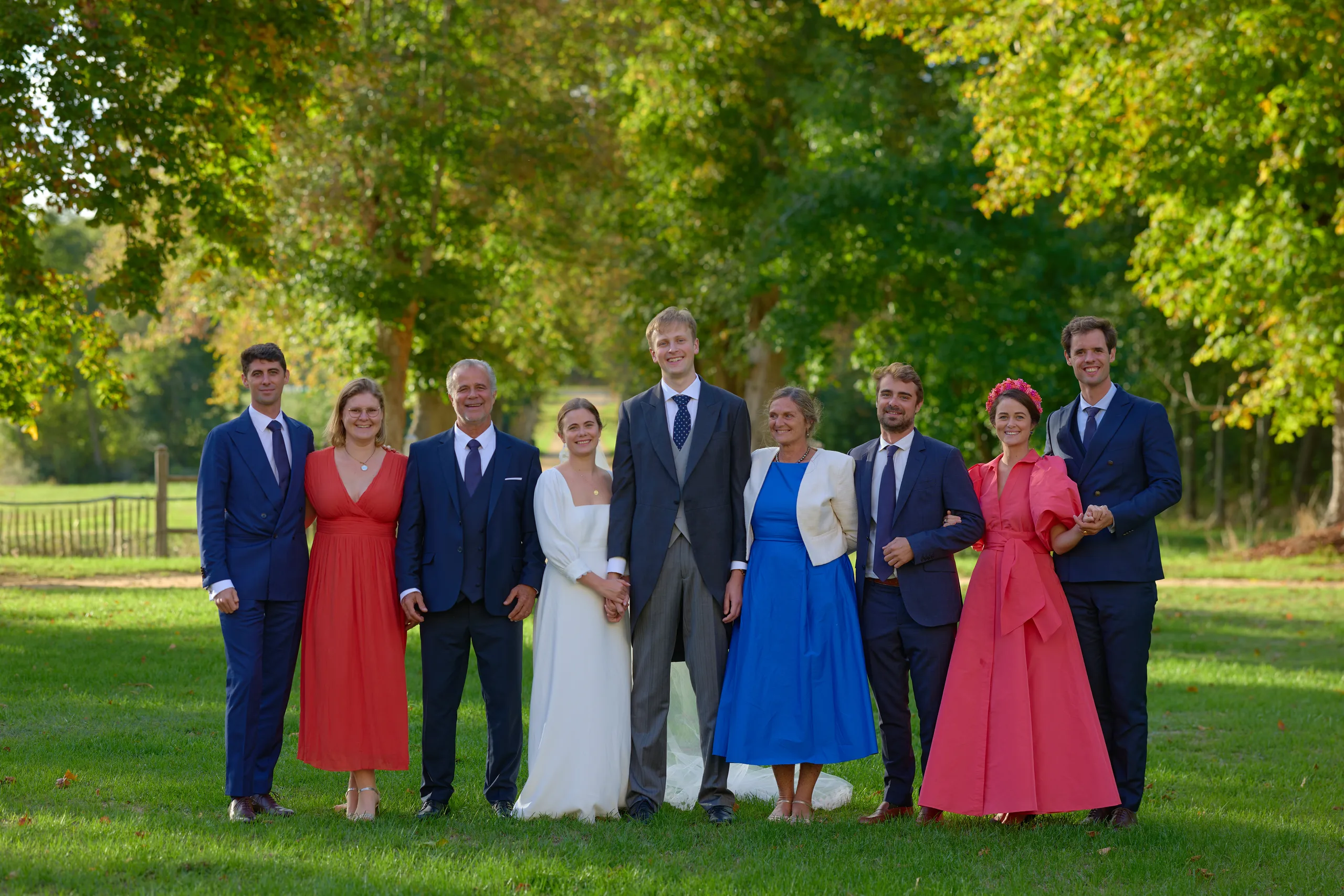 Family and friends at Château de la Blérétie
