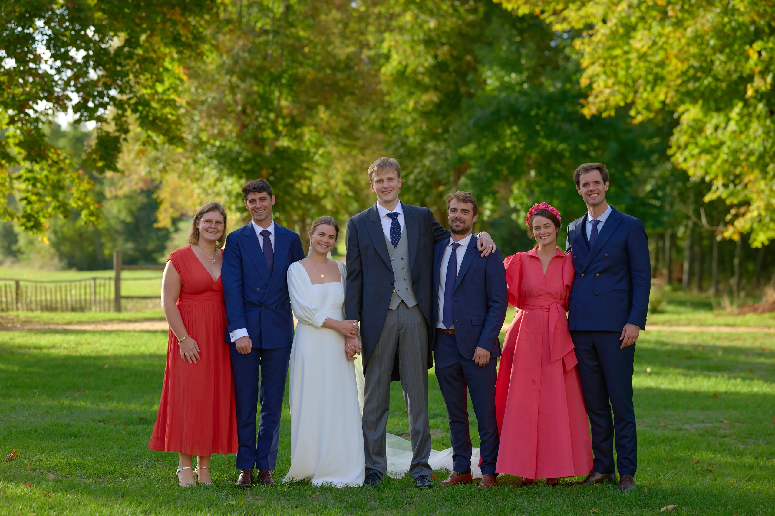 Family and friends at Château de la Blérétie
