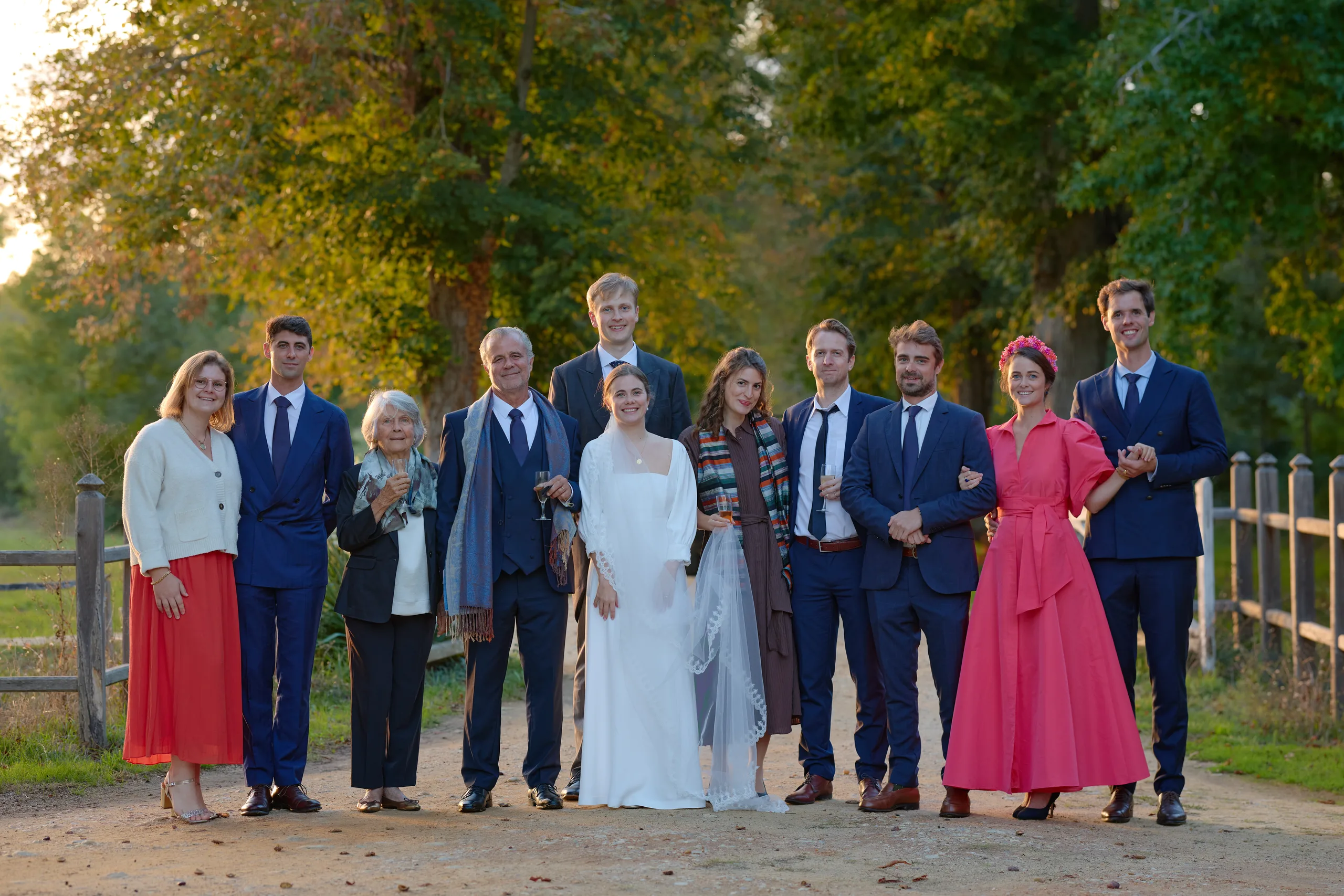 Family and friends at Château de la Blérétie