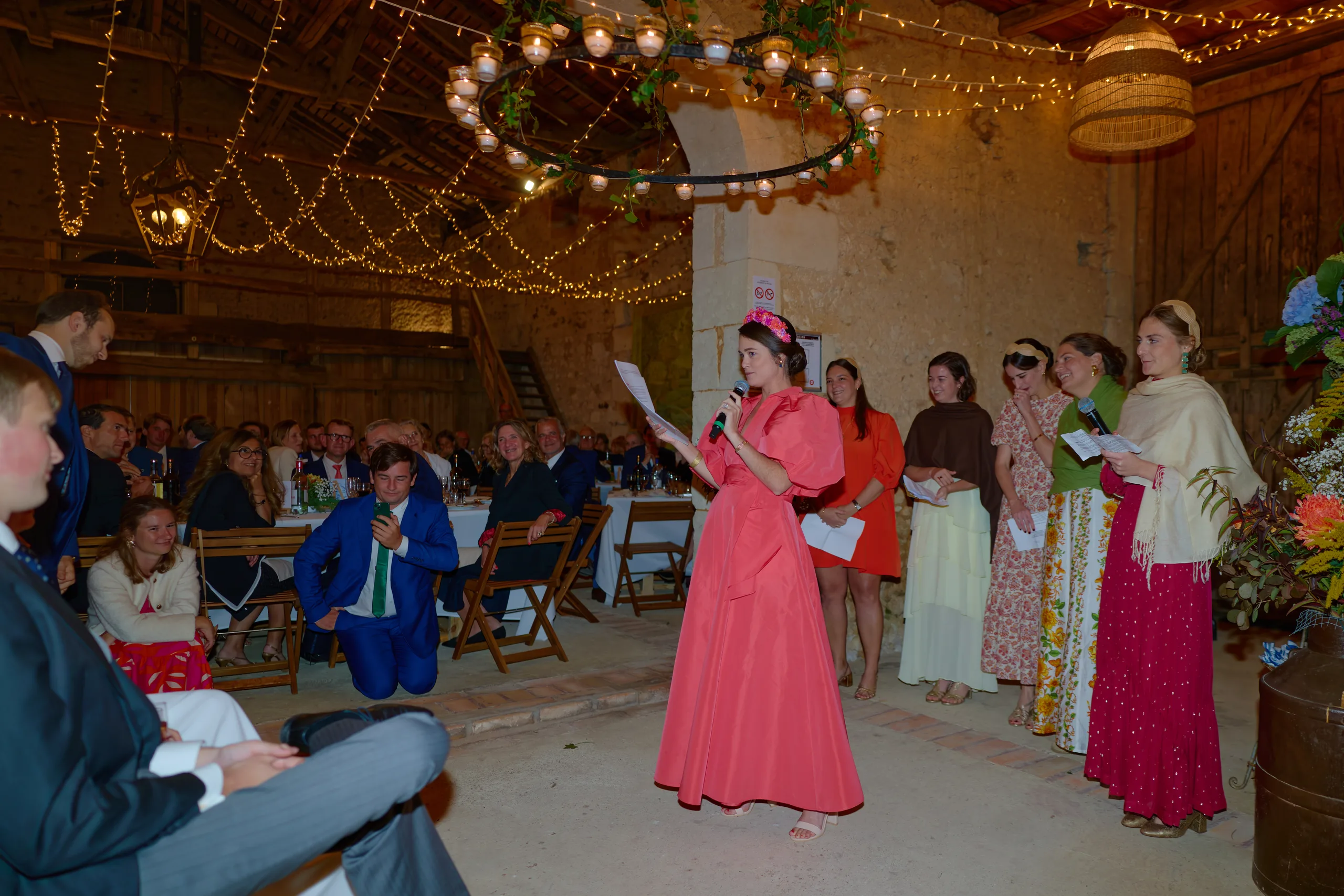 Dinner and speeches at Jade and Luc’s wedding