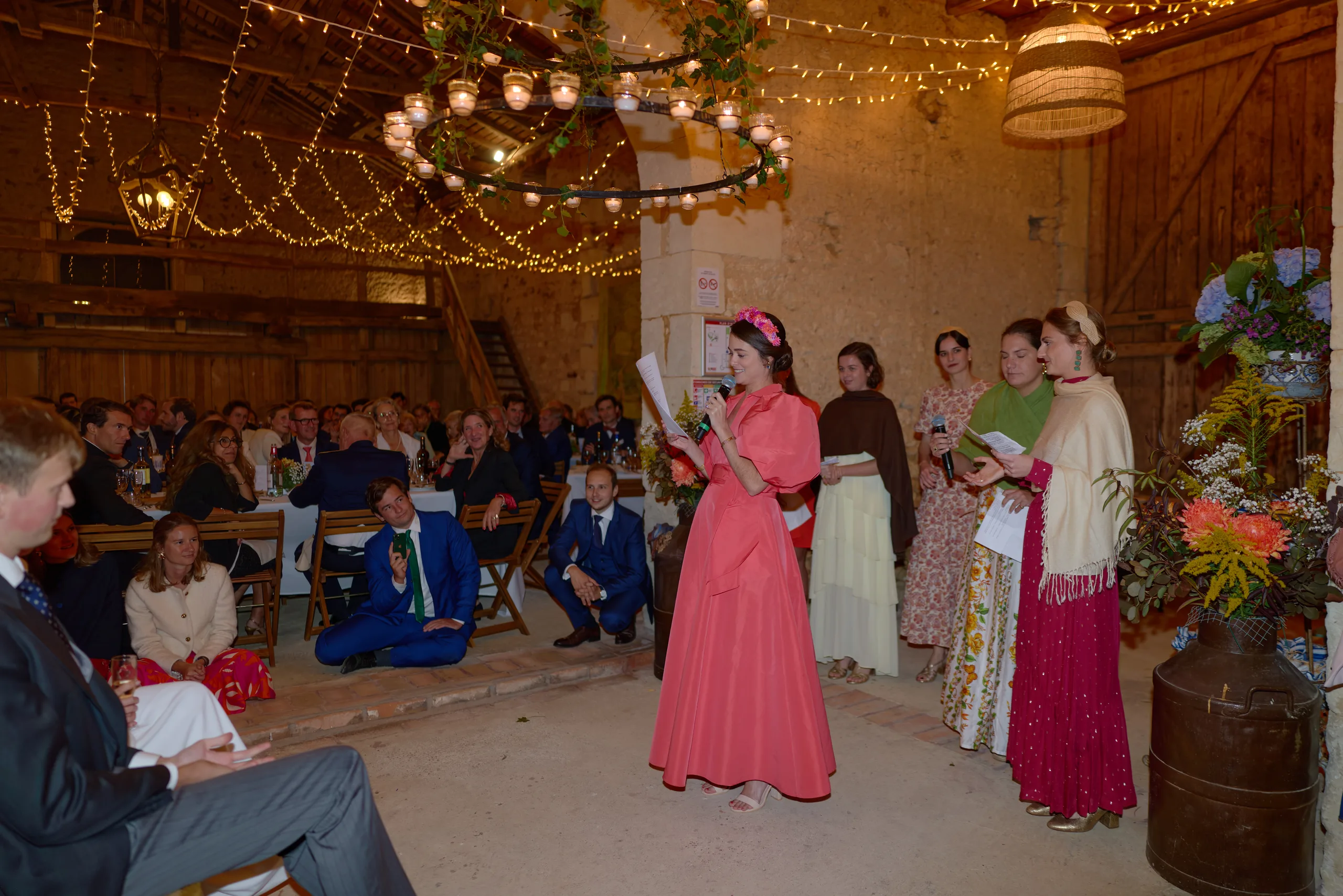 Dinner and speeches at Jade and Luc’s wedding