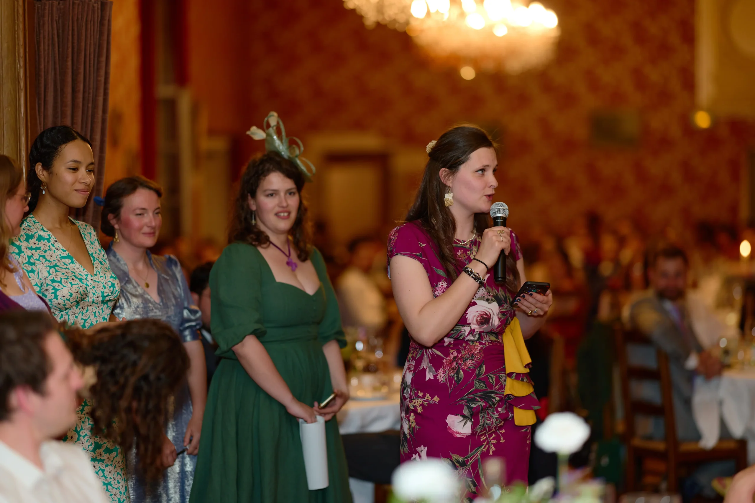 The newlyweds celebrating with their guests
