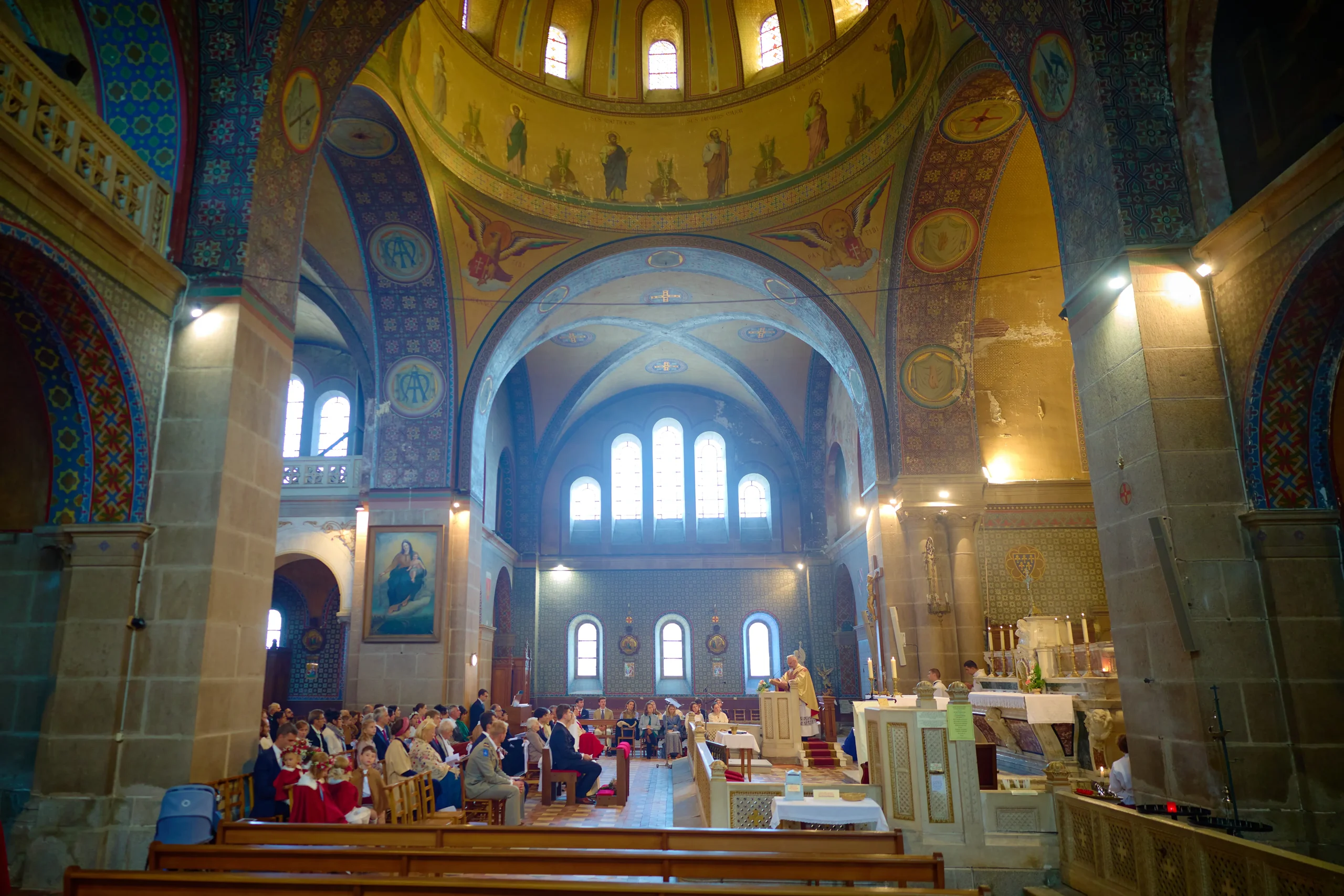 Exchanging vows outdoors