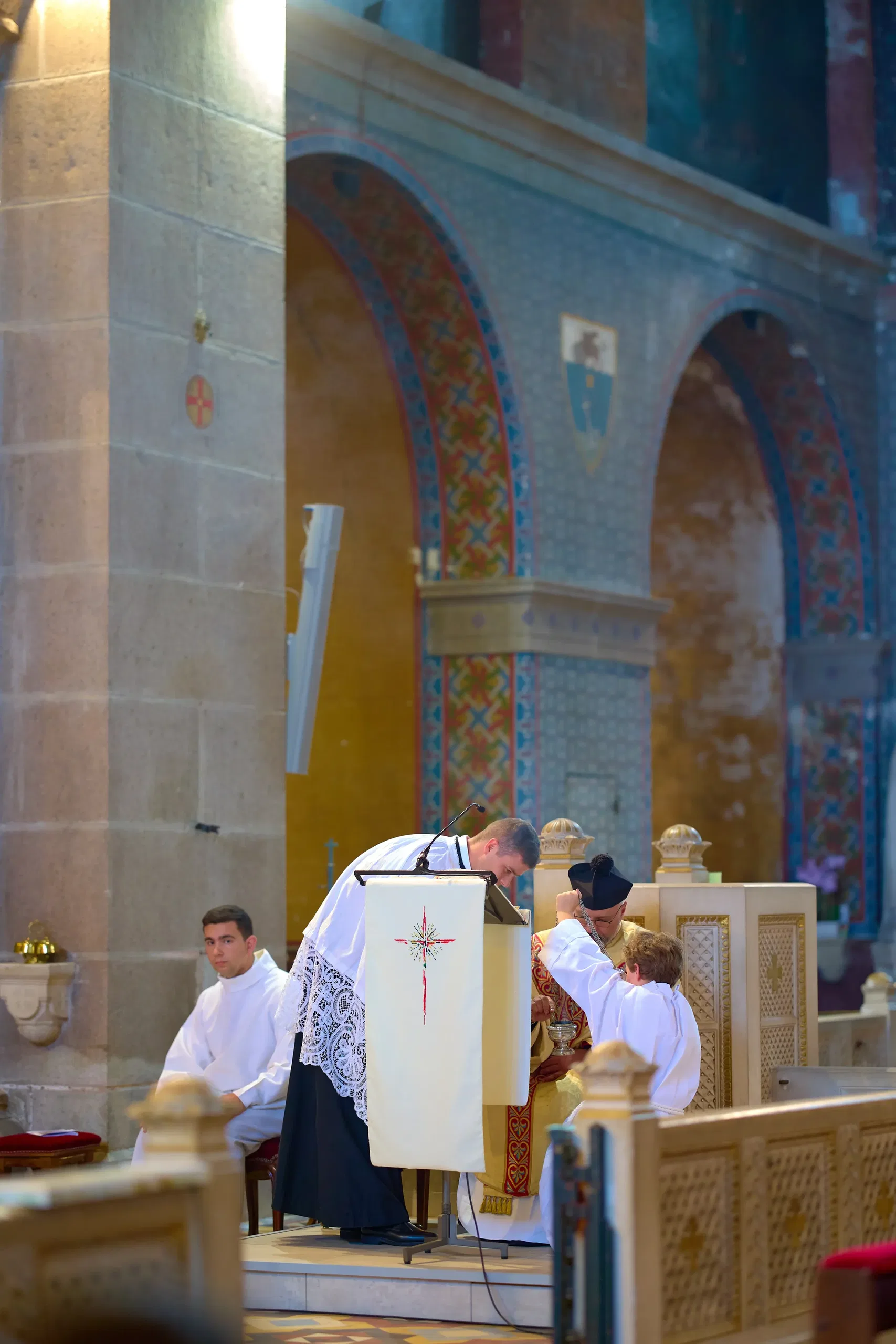 Exchanging vows outdoors