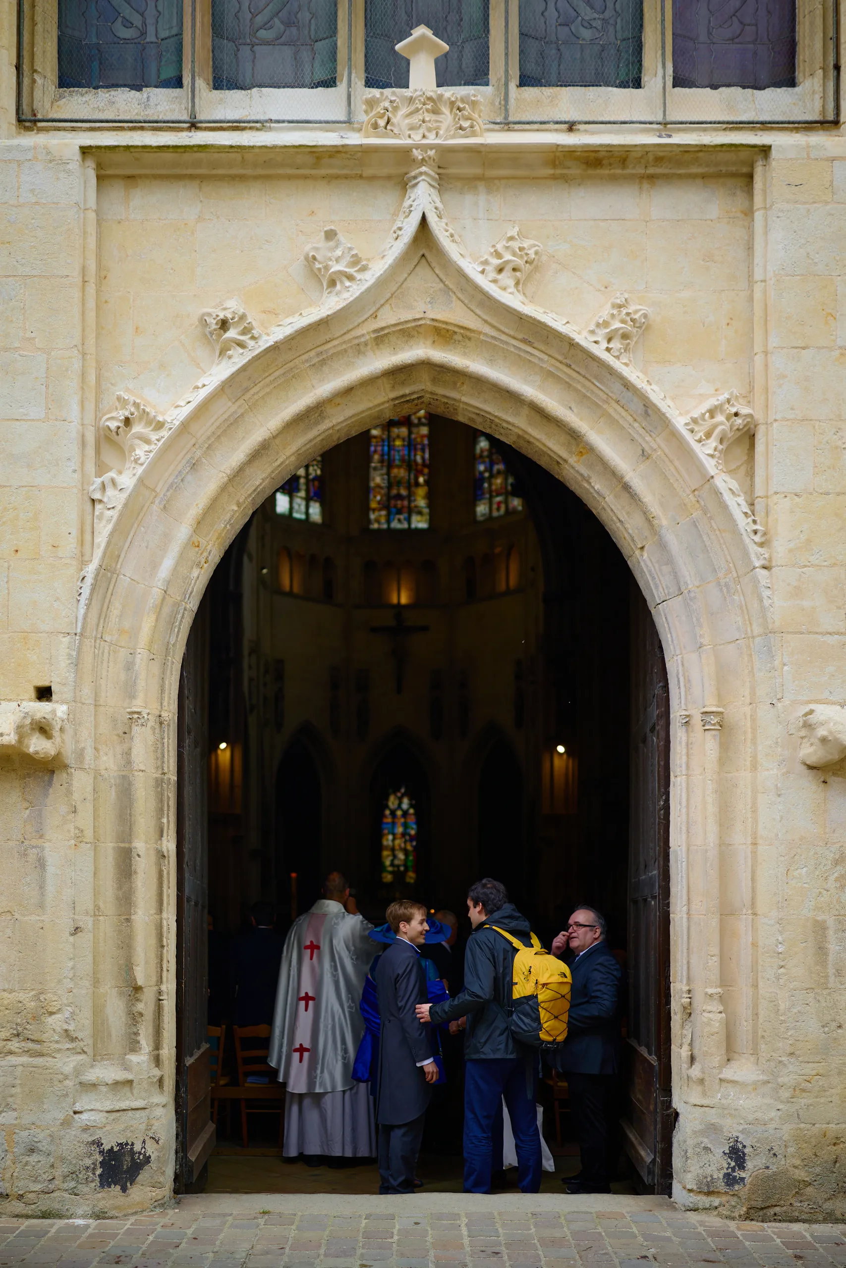 A quiet moment of reflection during the mass